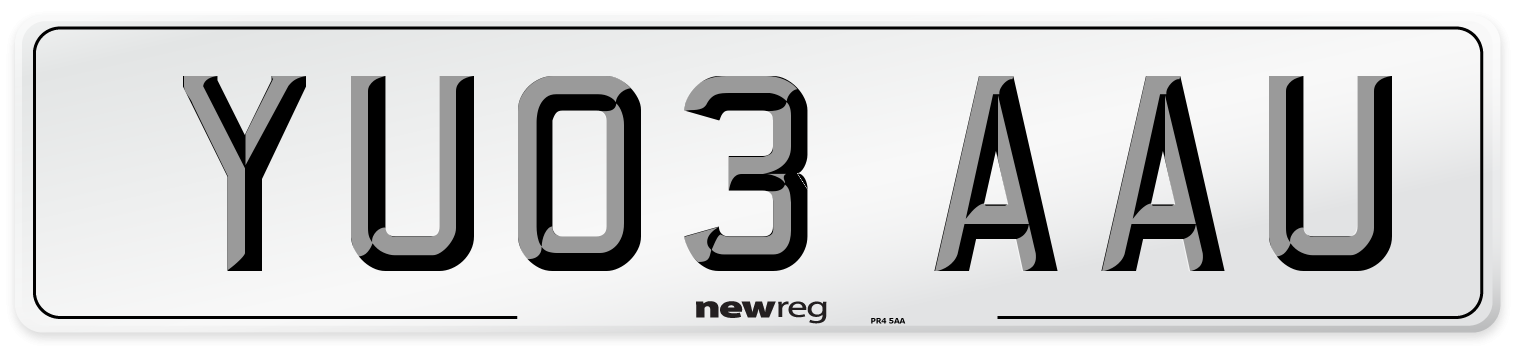 YU03 AAU Number Plate from New Reg